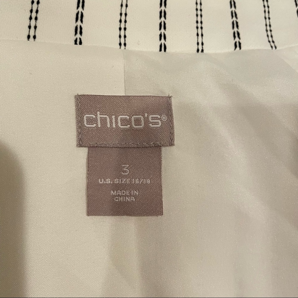 Chico's Cream and Black Striped Blazer - Picture 9 of 10
